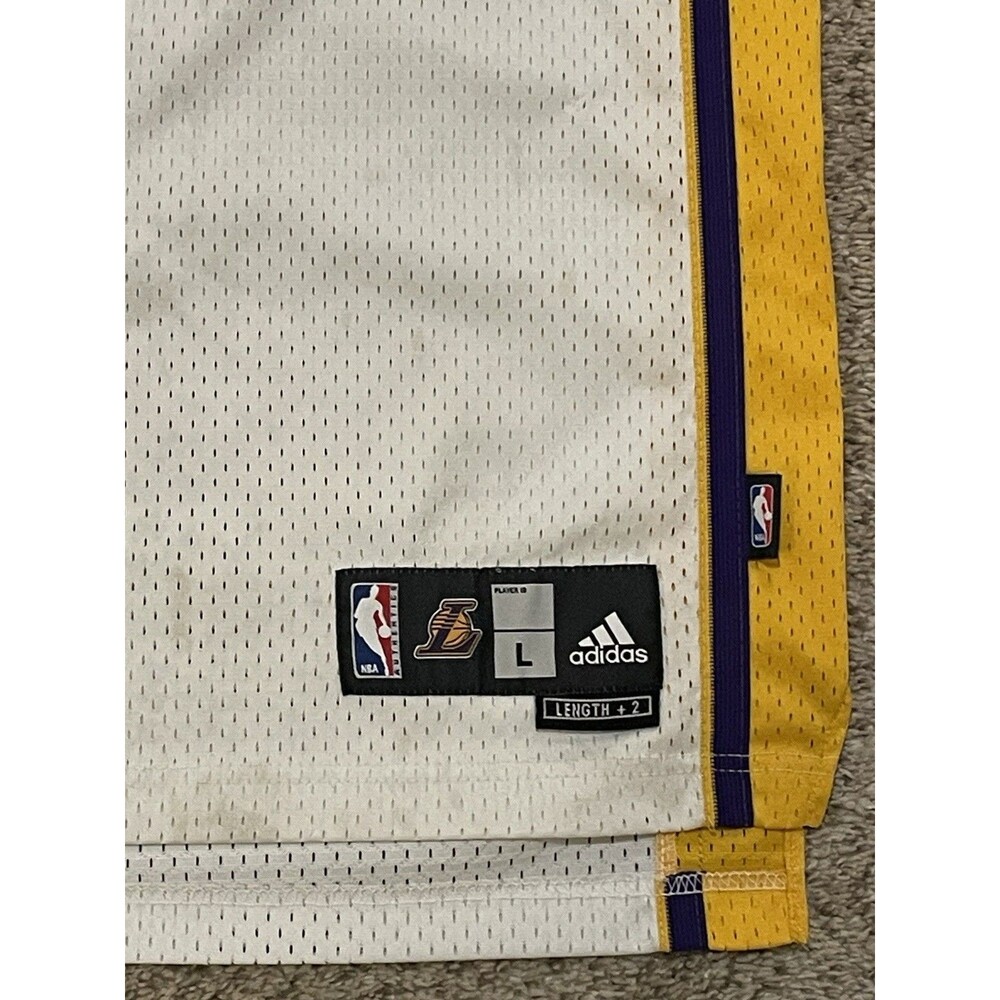 Authentic Adidas Kobe Bryant  #24 Lakers  Swingman Jersey Sz L +2  STAINS - Picture 6 of 6